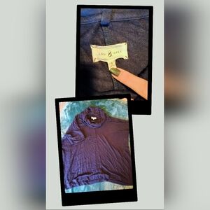Lou & Grey (LOFT) dark blue Cowl Neck Top